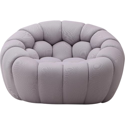 Fantasy Accent Chair in Tufted Grey Fabric